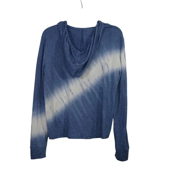 Aeropostale Blue Tie Dye Hoodie Tee Long Sleeve Pullover Women Size M 7382 - Picture 2 of 7